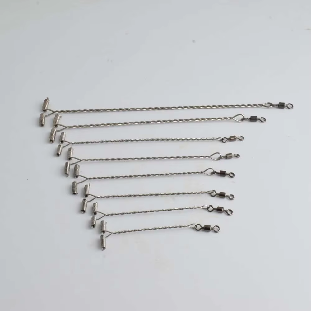 Fishing Hook Stainless Steel - 100 ชิ้น ตะขอสมดุล, ข้อต่อสายตะขอแบบติดตาม, ชุดอุปกรณ์ตกปลาแบบหมุนได้, เชือกสมดุลเหล็กป้องกันการพันรูปตัว