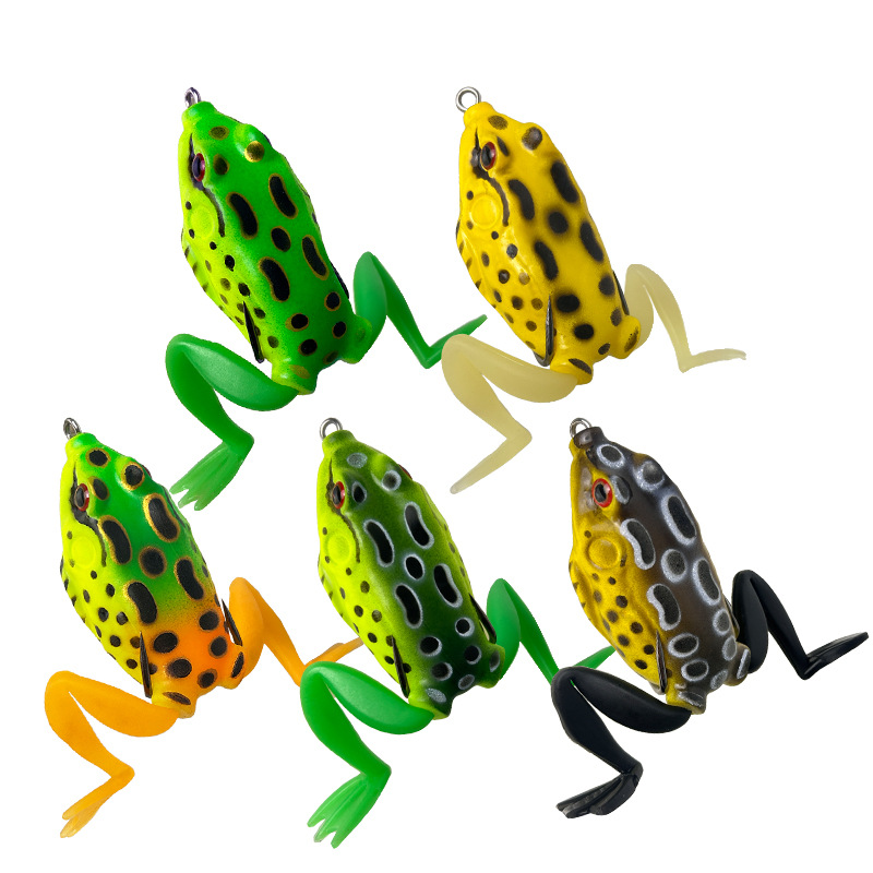 Fishing Hook Weedless - เหยื่อตกปลาแบบผิวน้ำ รูปทรงกบ ประสิทธิภาพสูง ทำจากซิลิโคน ดีไซน์สมจริง พร้อมตะขอคู่