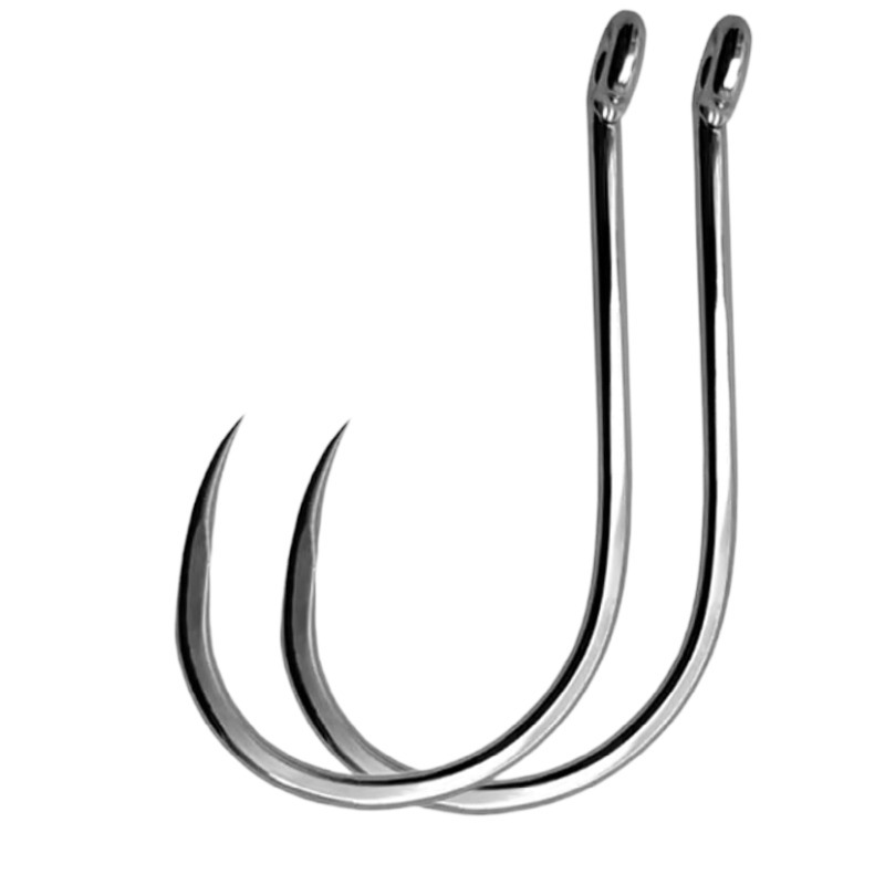 Fishing Hook Circle - ตะขอตกปลาน้ำจืด #1-#10ชุดตะขอเบ็ดตกปลาไม่มีเงี่ยงตกปลามีตะขอเบ็ดตกปลาสีดำทรงกลมสำหรับตกปลาคาร์พ100ชิ้น