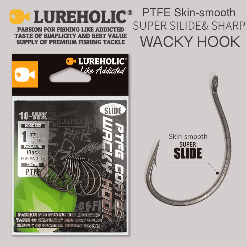 Fishing Hook Offset - LUREHOLIC PTFE Super สไลด์ Wacky Hook