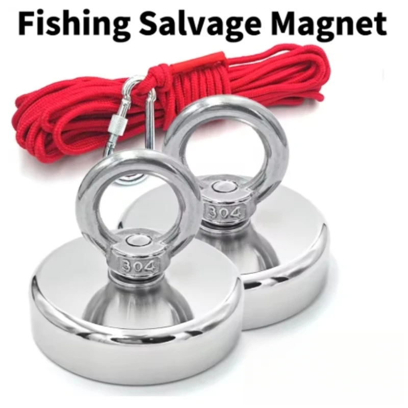 Fishing Hook Stainless Steel - ตะขอแม่เหล็กนีโอไดเมียม N52 ขนาด D16~D42 มม. แรงดึงสูงพิเศษ