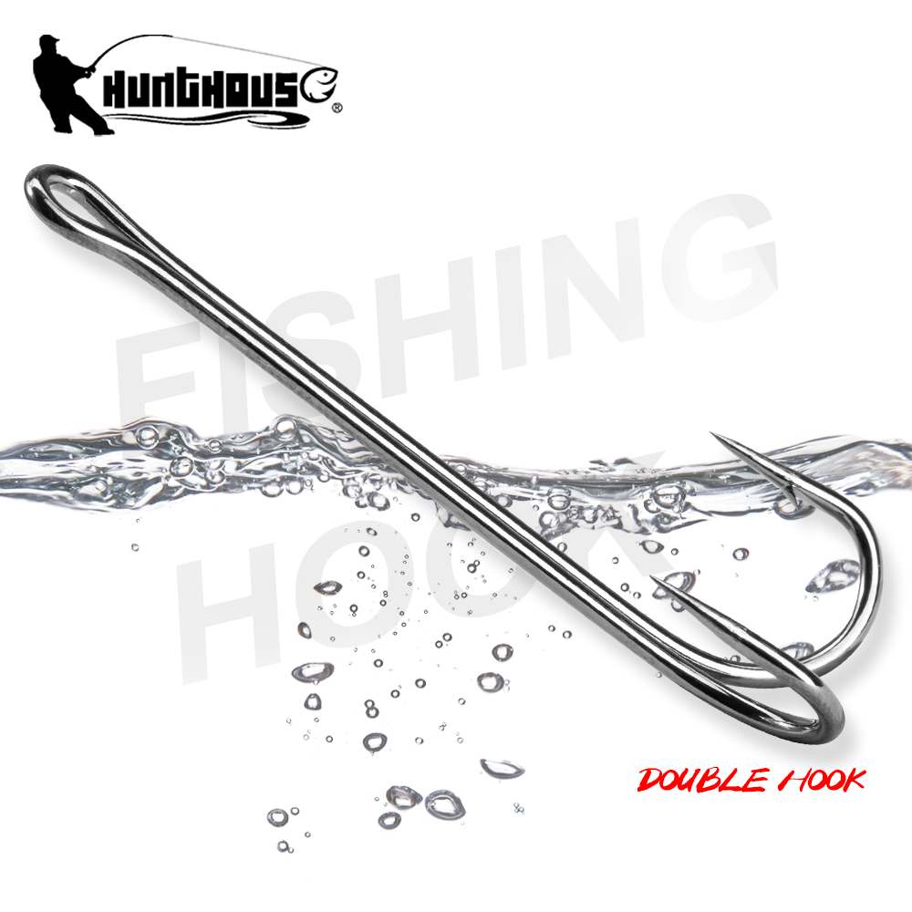 Fishing Hook Weedless - HuntHouse ตะขอตกปลาคู่เหยื่อล่อนุ่มสแตนเลส Weedless Super Sharp 1