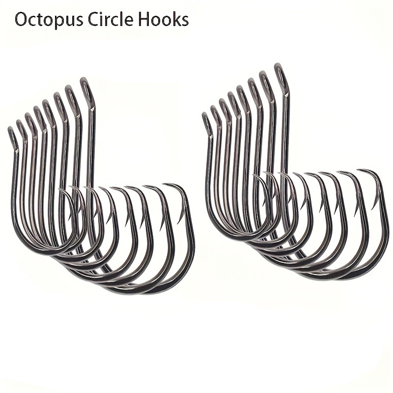 Fishing Hook Circle - 50 ชิ้นตะขอวงกลมอุปกรณ์ตกปลาตะขอปลาหมึกยักษ์น้ําเค็ม 1 # -10/0