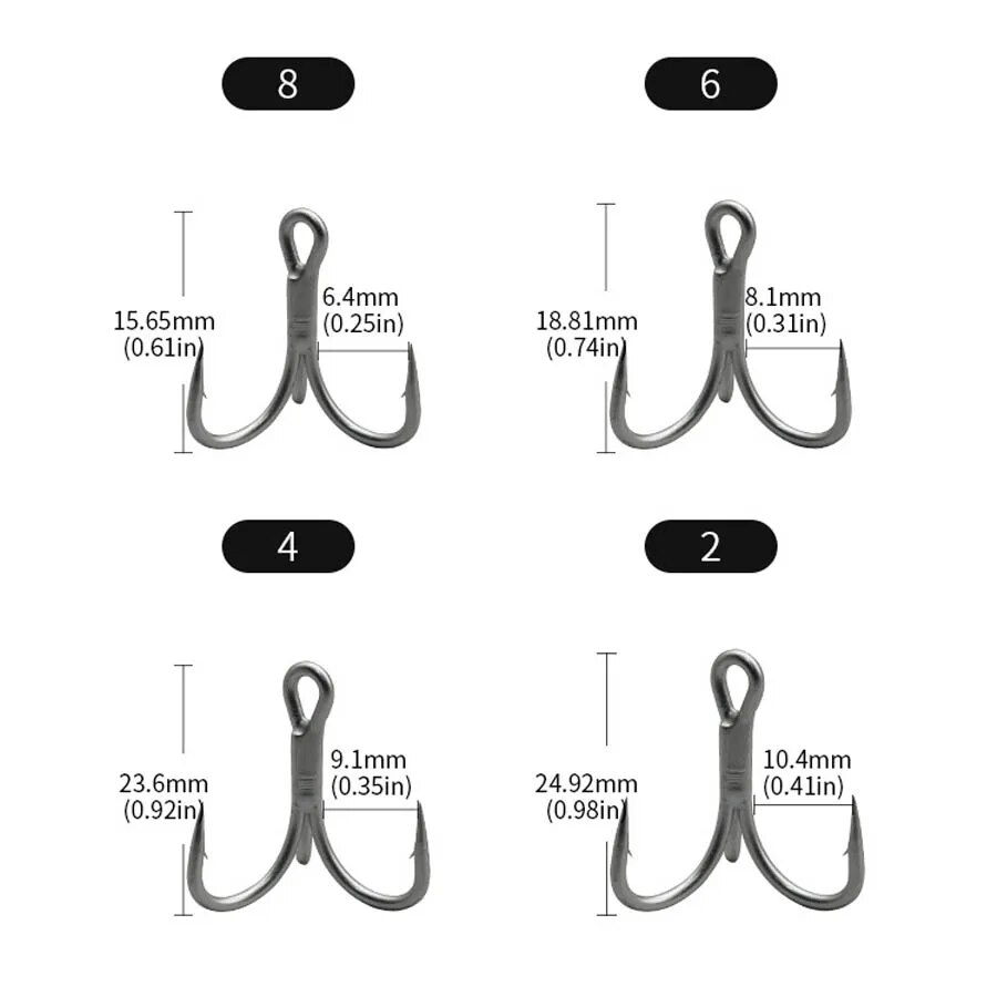 ตกปลา TREBLE Hooks เหล็กคาร์บอ - Fishing Hook Offset บทวิจารณ์และราคา