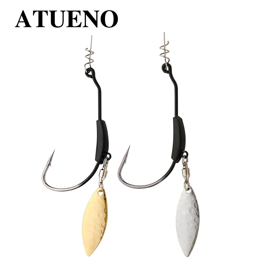 ATUENO 4Pcs ตกปลาตะขอถ่วงน้ำหน - Fishing Hook Offset บทวิจารณ์และราคา