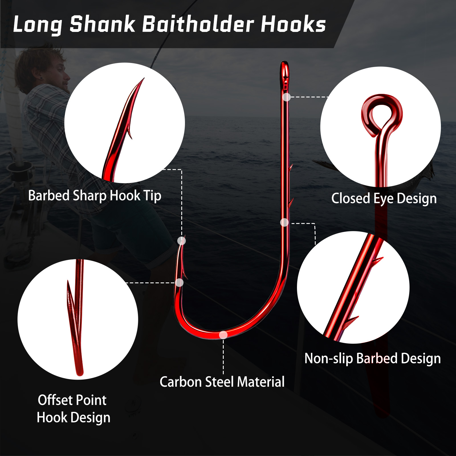 9KM Baitholder ตะขอตกปลายาวหนอ - Fishing Hook Circle บทวิจารณ์และราคา