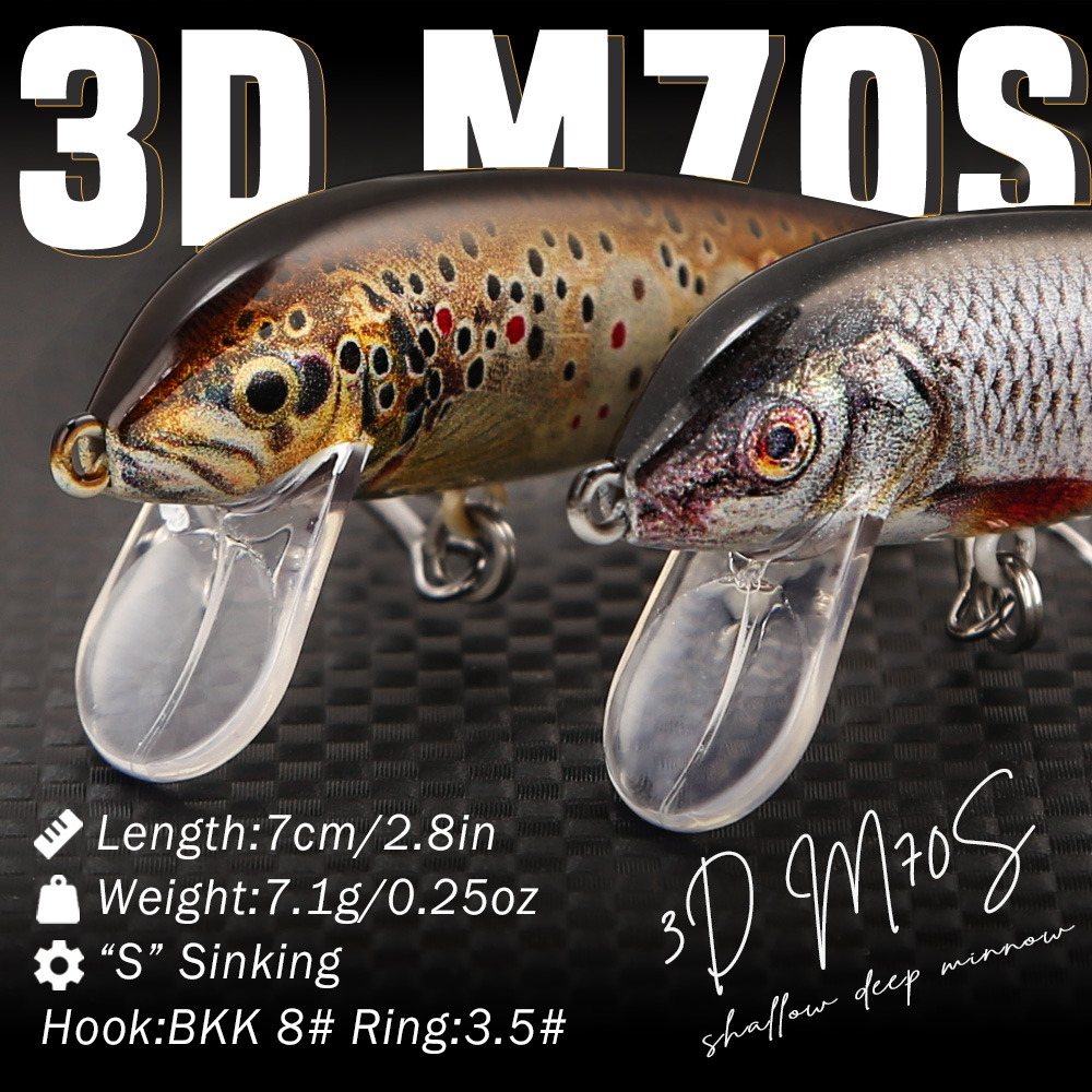 เหยื่อตกปลา B&U Sinking Minnow - Fishing Hook Treble บทวิจารณ์และราคา