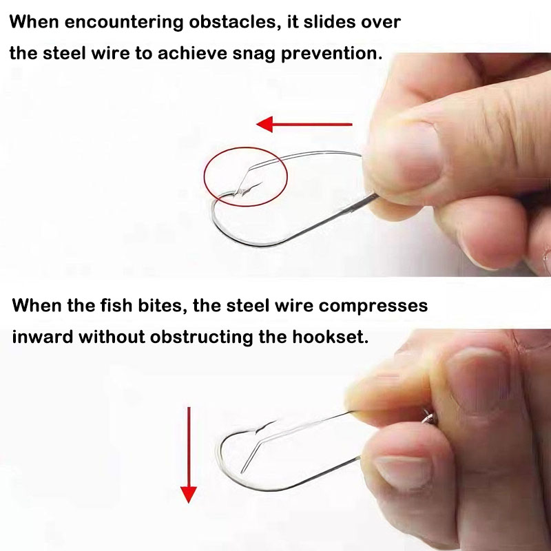 20/40 ชิ้น Weedless Offset Wor - Fishing Hook Weedless บทวิจารณ์และราคา