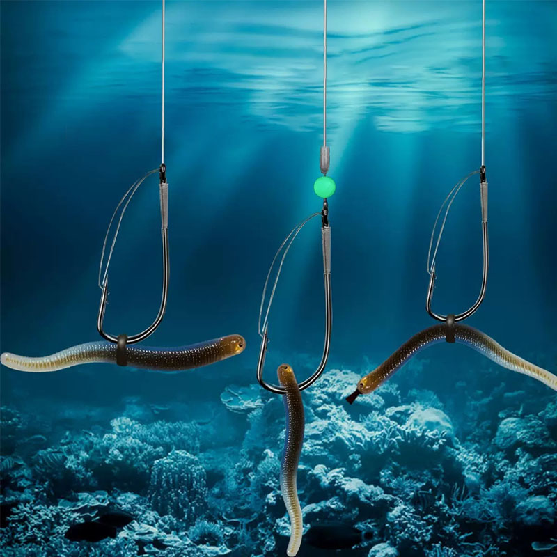 20/40 ชิ้น Weedless Offset Wor - Fishing Hook Weedless บทวิจารณ์และราคา