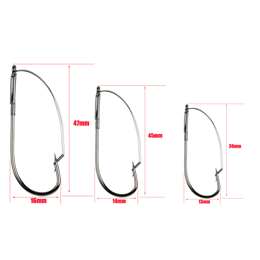 10 ชิ้น/กล่องตกปลา Wacky Weedl - Fishing Hook Weedless บทวิจารณ์และราคา