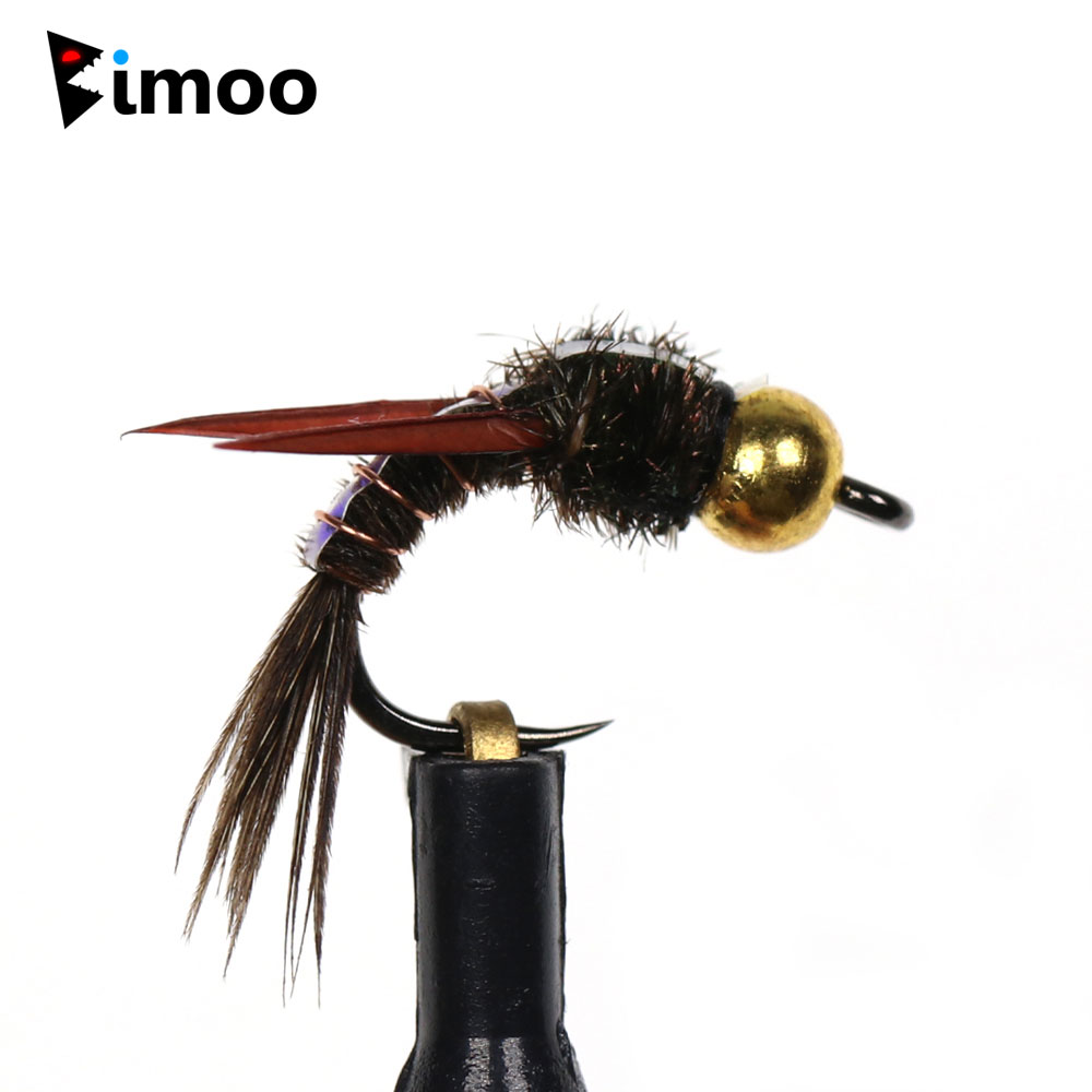 Bimoo 8pcs ทองเหลือง Beadhead  - Fishing Hook Barbless บทวิจารณ์และราคา